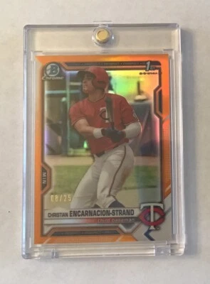 CHRISTIAN ENCARNACION-STRAND 2021 BOWMAN 1ST ORANGE /25  - Image 1 of 2