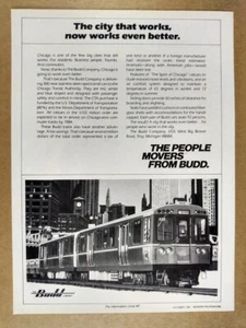 1981 Budd 2600 Series CTA Rapid Transit Cars Vintage Print Ad - Bild 1 von 1
