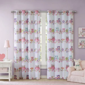 Owl Printed Blackout Curtain Panel - Picture 1 of 6