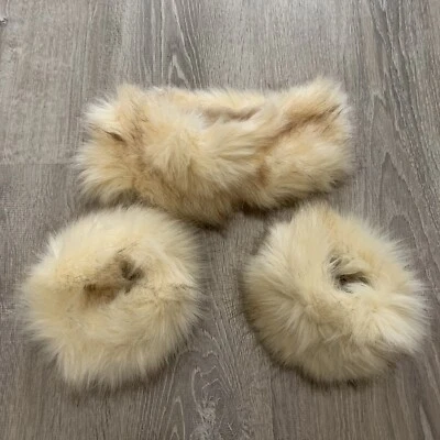 Manguito calentador de manos de piel sintética beige Lapponia para mujer conjunto de 3 piezas accesorios de invierno Foto 1 de 4