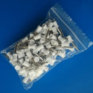 200 un. Tazas de pulido de proficia dental tipo pestillo desechables blancas 6 palmeadas - Imagen 1 de 7