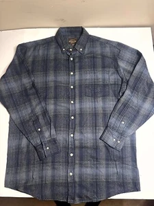 Mountain Ridge Flannel Shirt Mens 2XLT Blue Plaid Long Sleeve Pocket Button Down - Picture 1 of 5