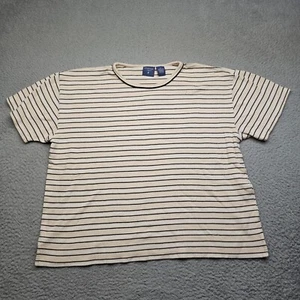 Mountain Lake Shirt Womens XL White Striped Short Sleeve Round Neck Casual - Picture 1 of 12