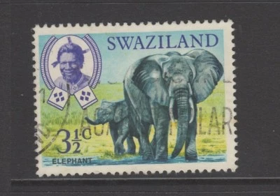 SWAZILAND 1969 3 1/2c AFRICAN ELEPHANT Fine Used - Image 1 of 2
