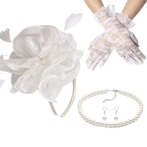 Elegant Headband Pearls Fascinators Headband 1920s Pearls Necklace for Women - Picture 1 of 16
