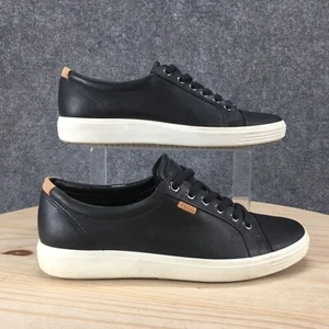 ECCO Shoes Womens 9 Soft 7 Gore-Tex Sneaker Black Lace Up Low Top Comfort Casual - Picture 1 of 18