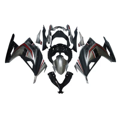 Fairings Kit For EX300R Ninja 300 Kawasaki 2013 - 2017 ABS Bodywork Black Silver — 第 1/4 张图片