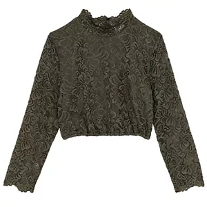 Spieth & Wensky Dirndlbluse Amsterdam 3/4 oliv hochgeschlossen langarm Bluse - Bild 1 von 9