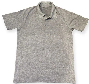 Lululemon Shirt Men Medium Gray Swiftly Tech Polo Short Sleeve Adult M - Picture 1 of 7