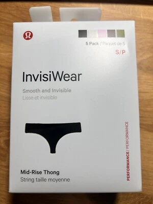 Nuevo con etiquetas $74 Tanga Lululemon InvisiWear tiro medio (paquete de 5) MULTICOLOR-BBTH-talla S Foto 1 de 4