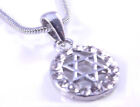 Star Of David Magen Judaica Necklace Pendant Kabbalah Jewelry Silver With Stones