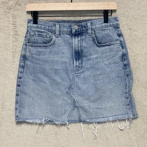 J Brand Jules High Rise Denim Skirt Shadron  Mini Jean Short Raw Hem Women’s 27 - Picture 1 of 10