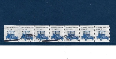USA   Stamp  SC1906     STRIP OF 7  , ERROR  PAPER HB ?????  USED - Image 1 of 2