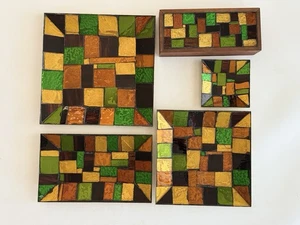 George Briard Mosaik Emaille Tablett & Box Set Mid Century Modern Signiert Glas MCM - Bild 1 von 18