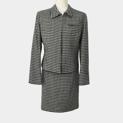 Traje falda pata de gallo blanco y negro DRESSBARN para mujer talla 8 Foto 1 de 4