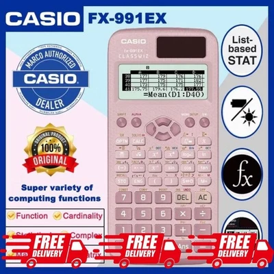 Casio FX-991EX-PK Classwiz Scientific Calculator ORIGINAL Pink NEW School Office - Image 1 of 4