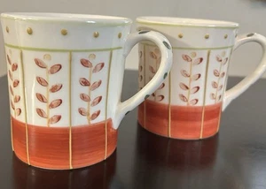 Pair Of Coffee Mugs W’Art Handmade Pottery ITALY - Picture 1 of 10