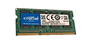 Crucial 8GB PC3-12800 DDR3L-1600 Laptop Memory Ram CT102464BF160B.C16FPR - Picture 1 of 1