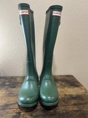 Botas de lluvia altas originales Hunter para mujer - verdes talla 6W/5M Foto 1 de 4