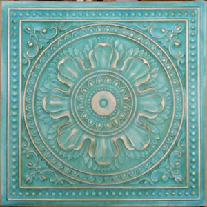 Metallized finish ceiling tiles decor bar wall panels PL17 Green gold 10pcs - Picture 1 of 10