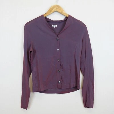 Camicia Aspesi Taglia 46 Donna Logo Comodo Seta Pratico Tinta Unita Viola Woman - Immagine 1 di 4