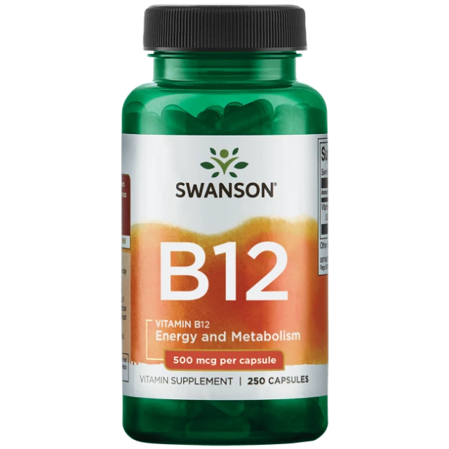 Swanson Vitamin B-12 0.5mg Capsules - 250 Count
