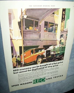 1930 REO Speed Wagon Speedwagon Panel Truck large-mag color ad -art deco - Picture 1 of 1