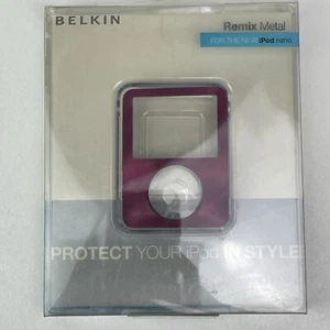 Belkin Hot Pink Metal Sleeve for iPod Nano 3G Brushed Metal Detail 4GB 8GB - Picture 1 of 8