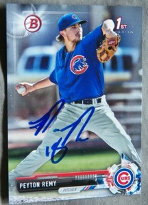 Chicago Cubs Peyton Remy Signed 2017 Bowman Draft 1st Card Auto