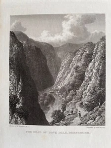 1829 Antique Print; Head of Dovedale, Derbyshire after William Westall - Picture 1 of 2