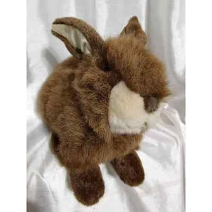 Real size bunny rabbit plush stuffed animal by Chosun brown white - Picture 1 of 6