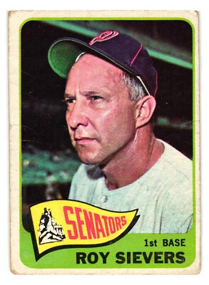 1965 Topps Baseball set HIGH #574 Roy Sievers VG Washington Senators Free Ship - Image 1 of 2