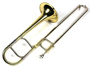 Brand New Eb Alto Trombone w/ Case and Mouthpiece- Gold Lacquer Finish - Picture 1 of 9