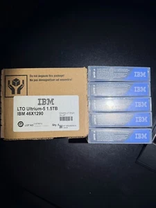 IBM LTO5 Tape (5 PACK) 46X1290 / 3.0TB Ultrium Data Cartridge NEW - Afbeelding 1 van 2