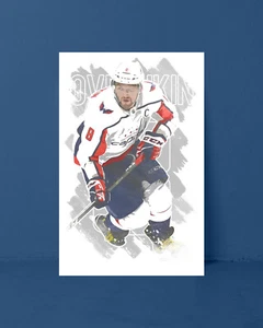 ALEXANDER OVECHKIN watercolor painting art print/poster WASHINGTON CAPITALS - Picture 1 of 4