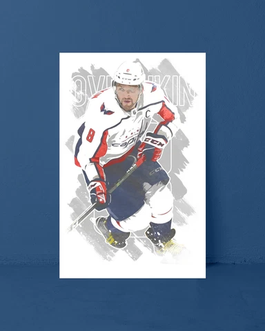 ALEXANDER OVECHKIN watercolor painting art print/poster WASHINGTON CAPITALS Cover