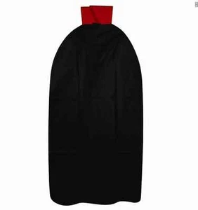 Langer schwarzer Cape Umhang Vampir Dracula Kostüm lang mit rotem Kragen Halloween - Bild 1 von 2