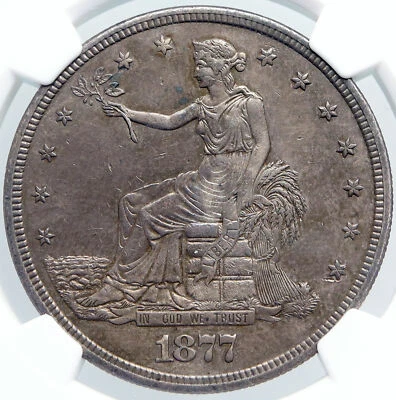 1877 S UNITED STATES of AMERICA US Silver Trade Dollar Coin for CHINA NGC i89186 - Image 1 of 4