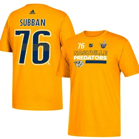 P. K. Subban NHL Nashville Predators Adidas Men's Gold Stanley Cup T-Shirt Cover