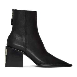 Alexander Wang Grain Parker Boots 35.5 US 5.5 Womens Black Leather ASIS - Picture 1 of 14