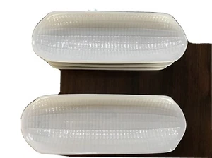 Vintage Set of 6 White Ceramic Corn On The Cob Plates Holders Are 8 1/2 Inch - Picture 1 of 4