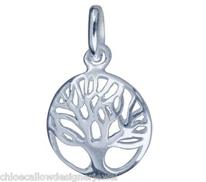 1x 925 Sterling Silber Lebensbaum runder Anhänger Halskette + Geschenktüte - Bild 1 von 1