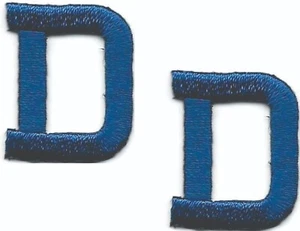 Navy Blue letter D Patch Embroidered Cut out Iron on Sew on (1") Lot of 2 - Picture 1 of 2