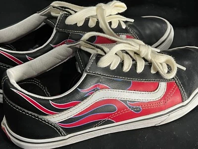 VANS - Old Skool Moto Flame - Negro/Rojo - 6.5 Y - ¡ESTÁN EN LLAMAS! Foto 1 de 4
