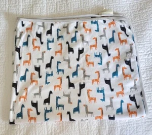 Pottery Barn Kids 100% Bio Baumwolle Babydecke Giraffe blau türkis orange  - Bild 1 von 7