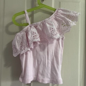 gap kids pink tank top size medium 7-8 Ruffled Side Shoulder - Picture 1 of 6