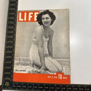 Life Magazine July 31, 1939 Diana Barrymore Maine Beach Swimsuit Pin-Up Vintage - Picture 1 of 6