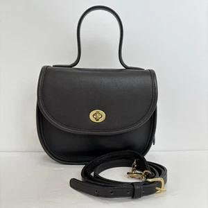 Vintage Coach Bella Court 9957 Umhängetasche schwarz Leder oberer Griff EVC - Bild 1 von 22