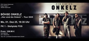 4 Tickets Böhse Onkelz 2025 - Hannover Montag 01.12.2025, Front Of Stage - Bild 1 von 1
