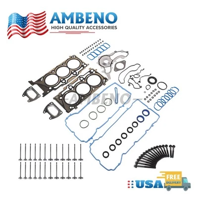 Head Gasket Set Valves Bolts Fits 2013 Ram Chrysler Dodge Avenger Jeep 3.6L Foto 1 de 4